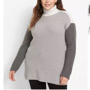 Lane Bryant Colorblock Turtleneck Sweater